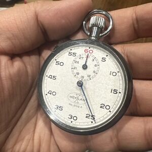 VINTAGE Meylan Type 204A Swiss Made‎ 51mm Mechanical Unisex Stopwatch For Repair
